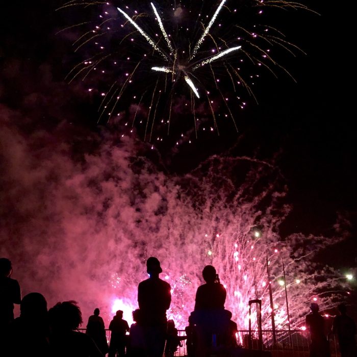 People watching fireworks